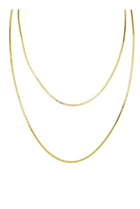 2 Layer Snake Chain Necklace Gold