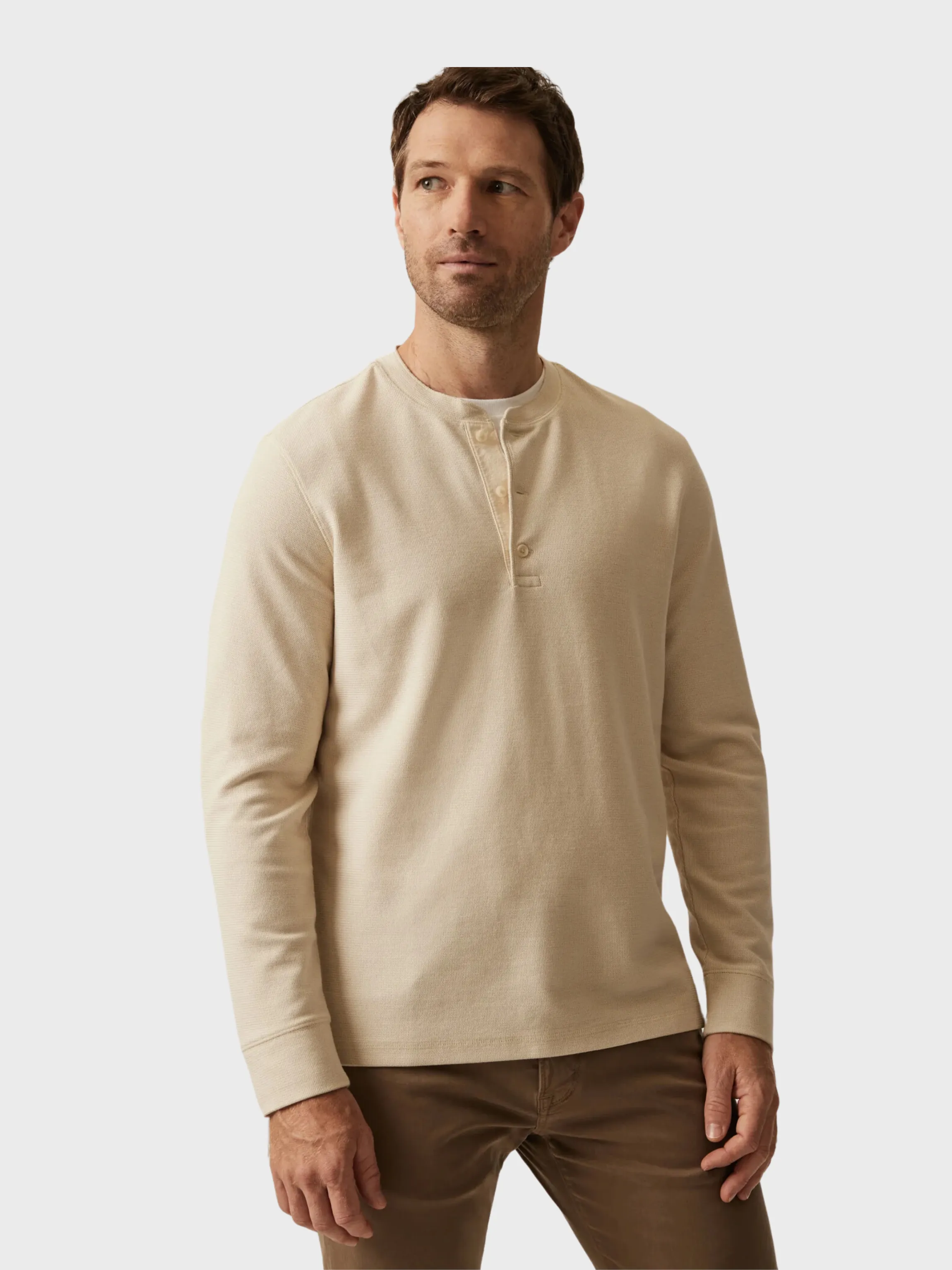 34 Heritage LS Henley Oatmeal