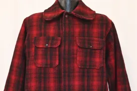 80s Woolrich Red Plaid Wool Mackinaw Hunting Jacket Large