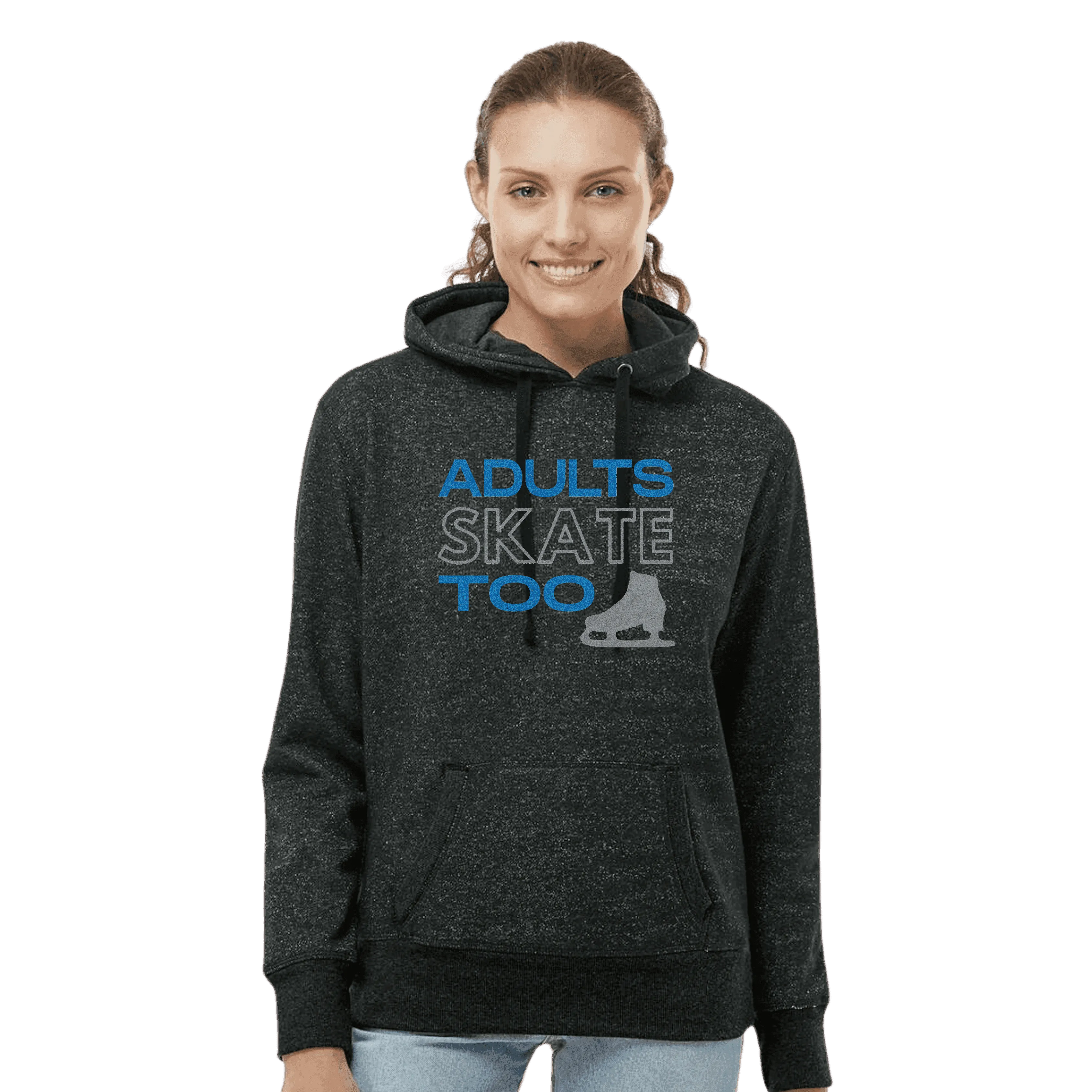 Adults Skate Too Glitter Edition Women's Glitter Hoodie