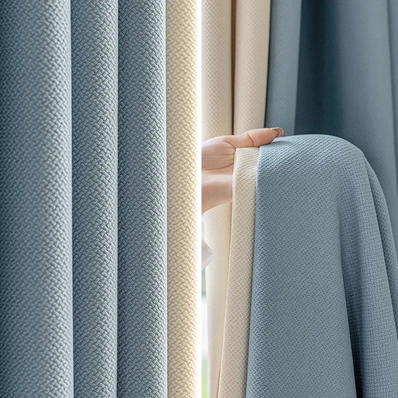 Alina Color-Blocking Cotton Linen Curtain Swatch