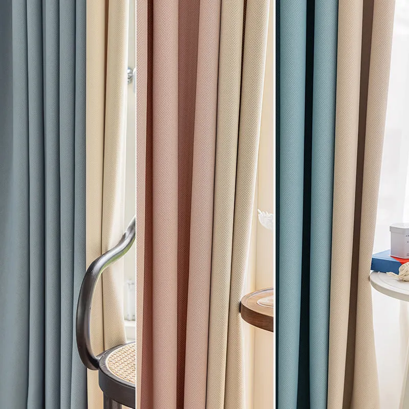 Alina Color-Blocking Cotton Linen Curtain Swatch