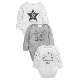 Baby Triple Pack Milestone Bodysuits