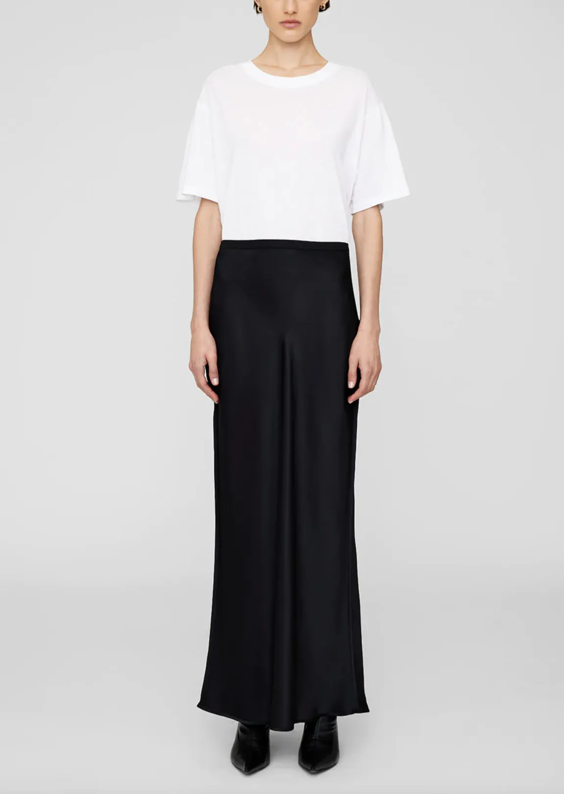 Bar Silk Maxi Skirt - Black