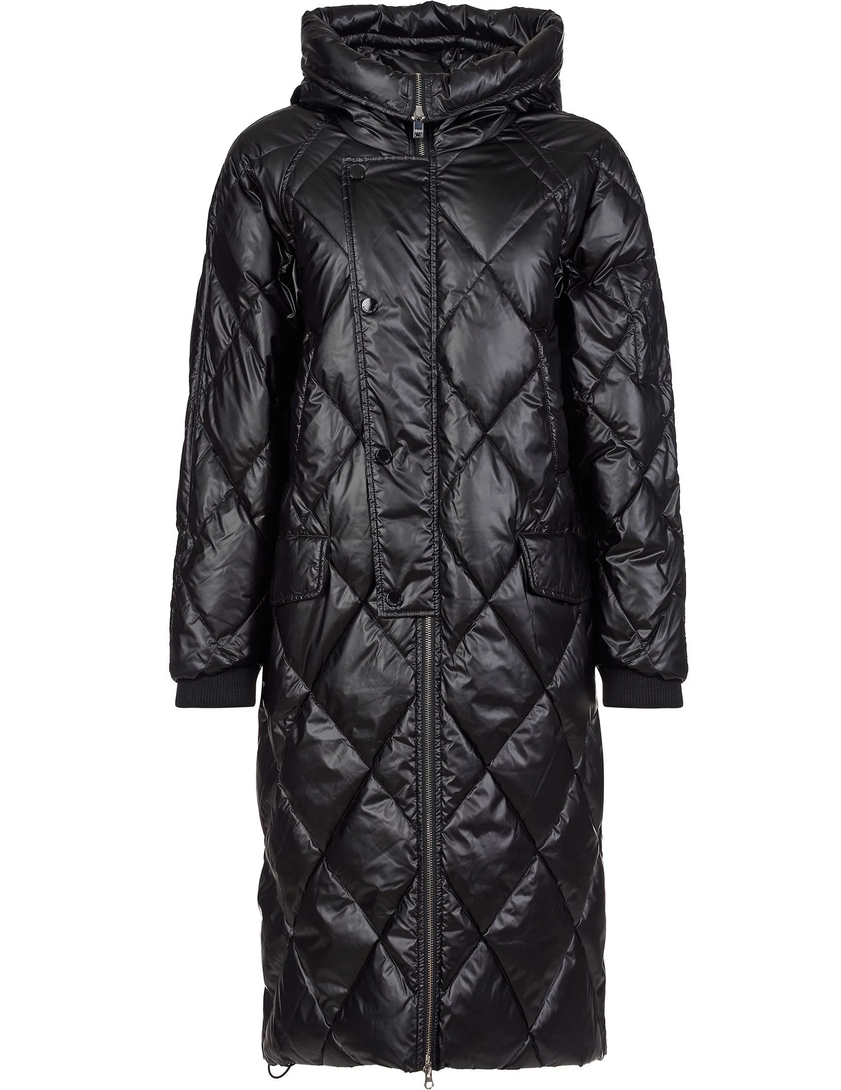 Black Polyester Jackets & Coat