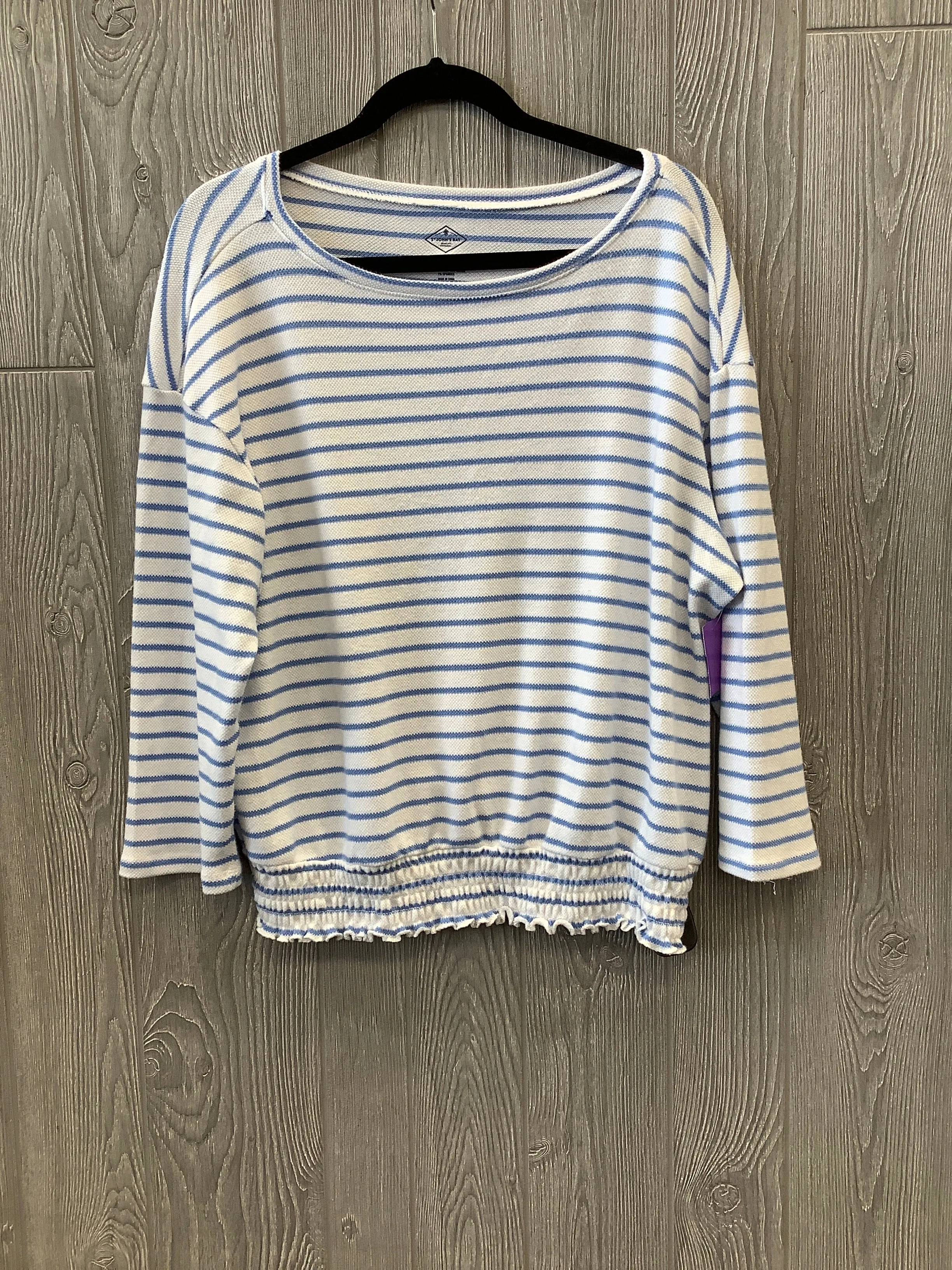 Blue & White Top Long Sleeve St Johns Bay, Size Xl