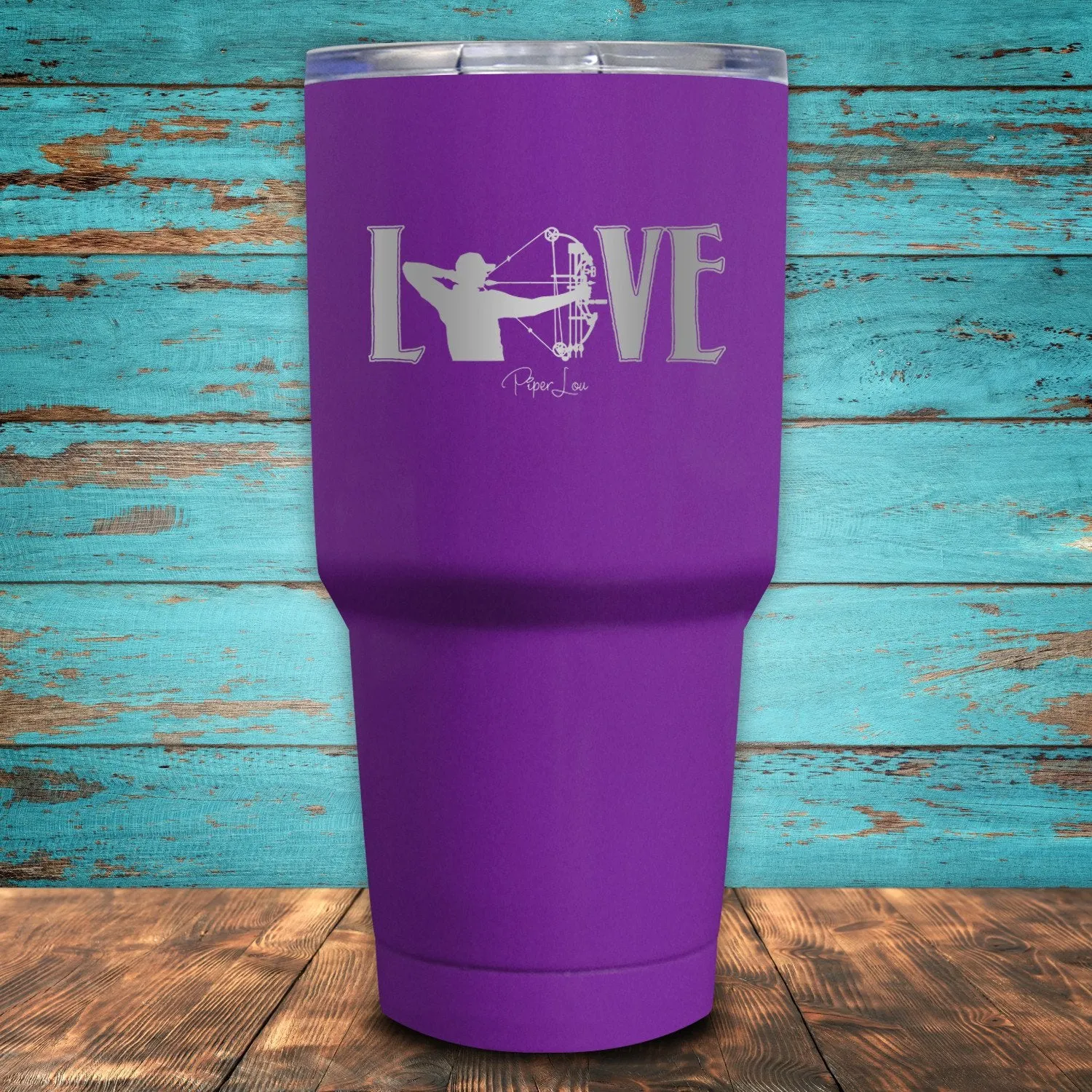 Bowhunting Love Coated Drinkware