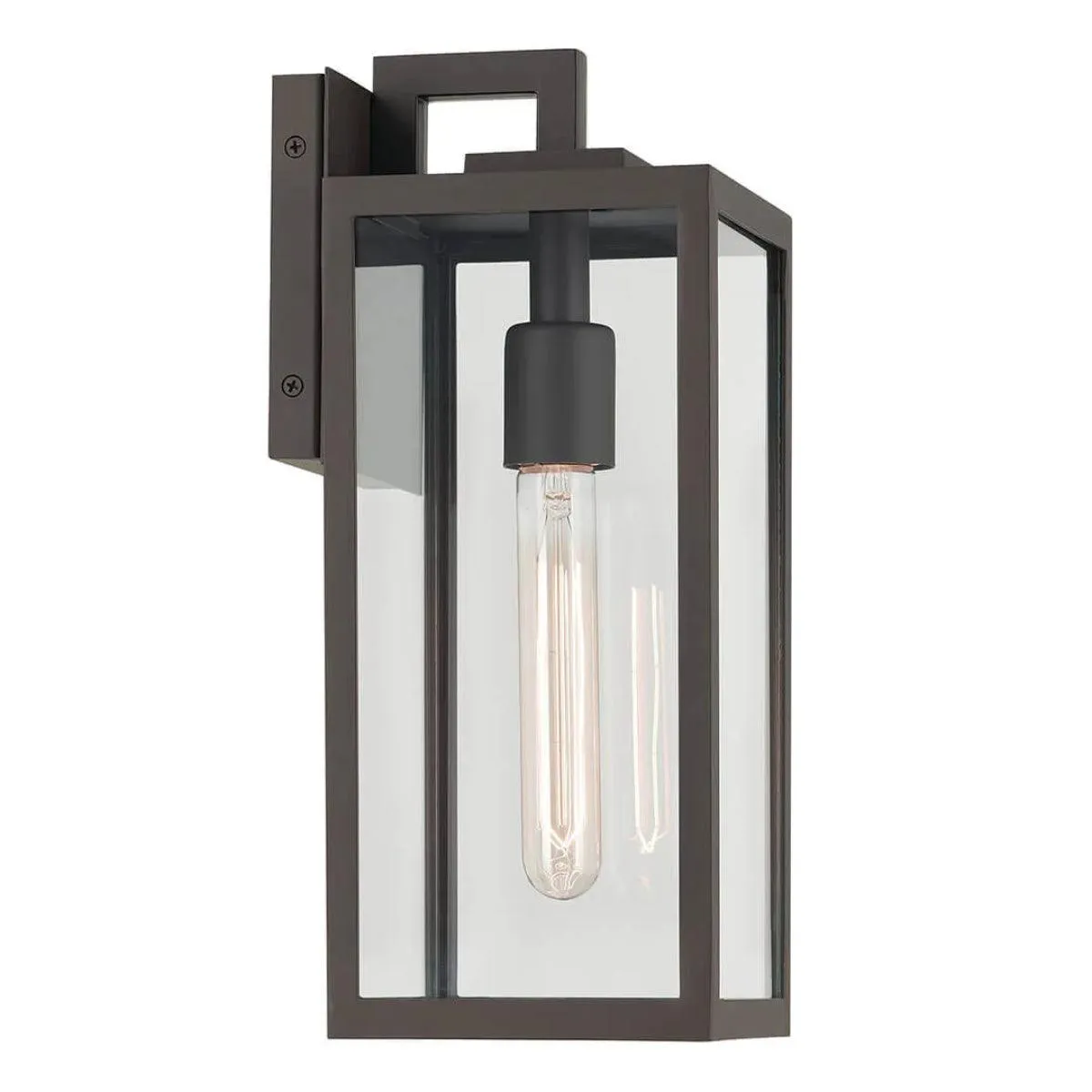 Branner 14 In 1-Light Outdoor Wall Light with Clear Glass, Bronze Finish