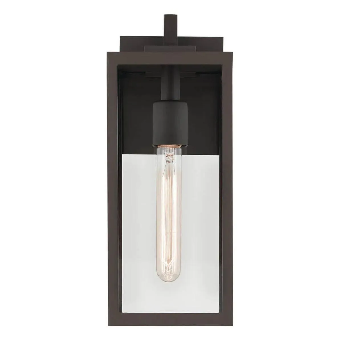 Branner 14 In 1-Light Outdoor Wall Light with Clear Glass, Bronze Finish