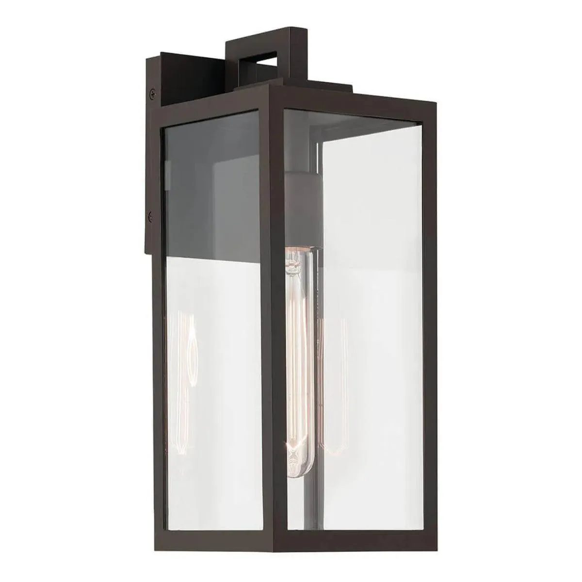 Branner 14 In 1-Light Outdoor Wall Light with Clear Glass, Bronze Finish