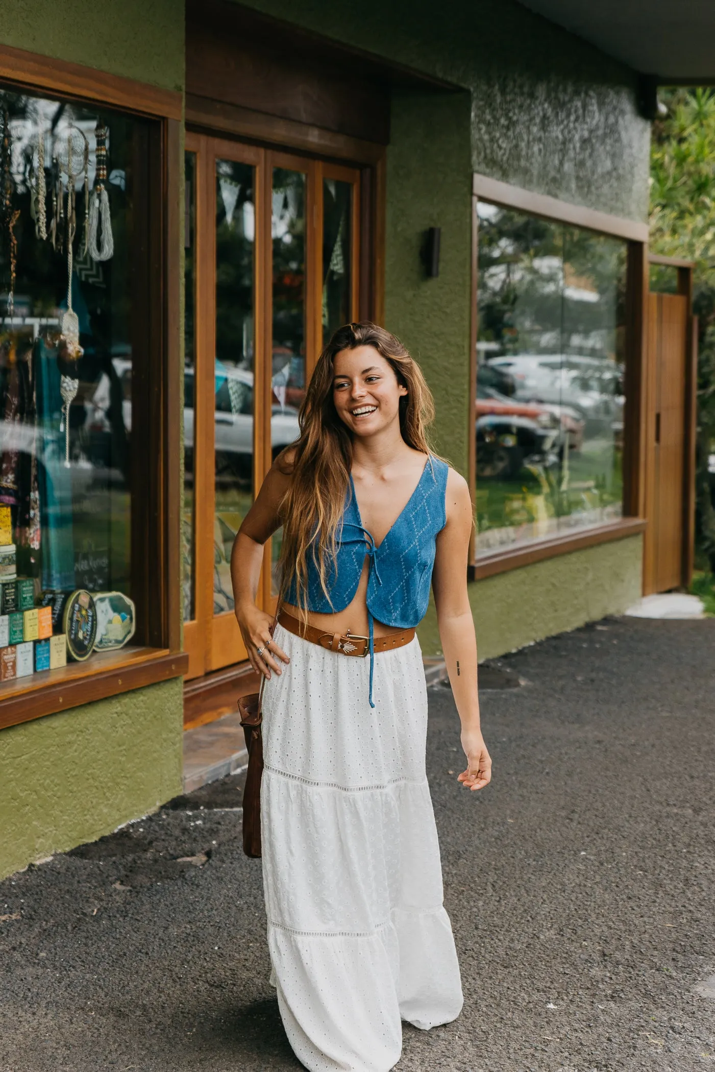 Breezy - Embroidered Skirt - White