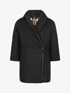 BURBERRY GIRLS GIA COCOON TB MONOGRAM QUILTED COAT