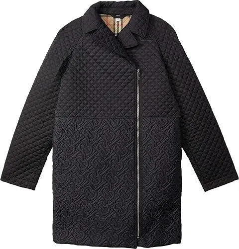 BURBERRY GIRLS GIA COCOON TB MONOGRAM QUILTED COAT