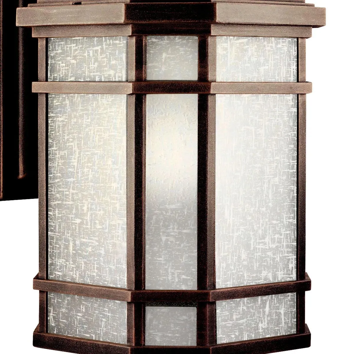 Cameron 14 In 1-Light Outdoor Wall Light With Satin Etched Linen Glass, Bronze Finish