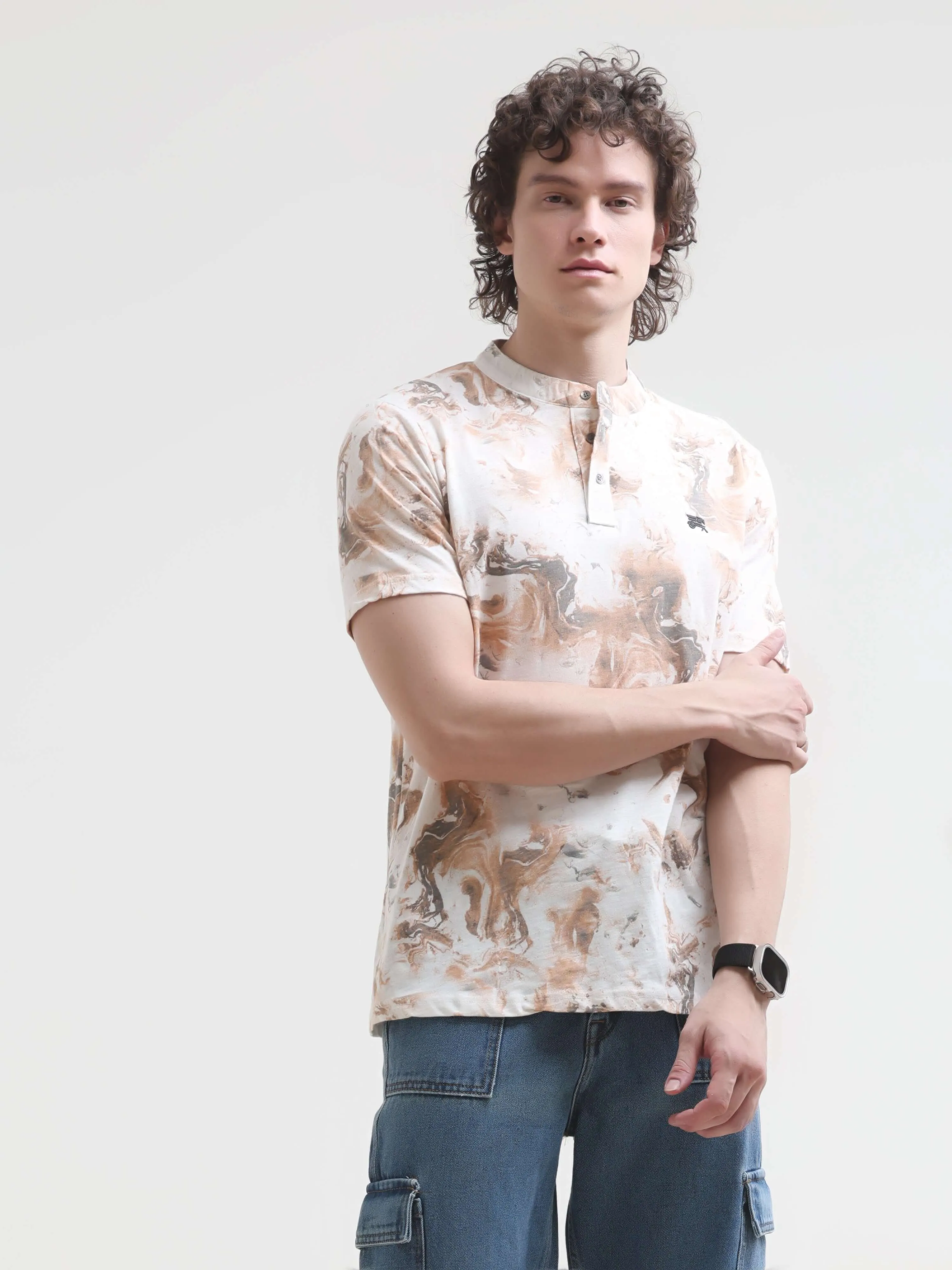 Caramel Splash Henley T-shirt