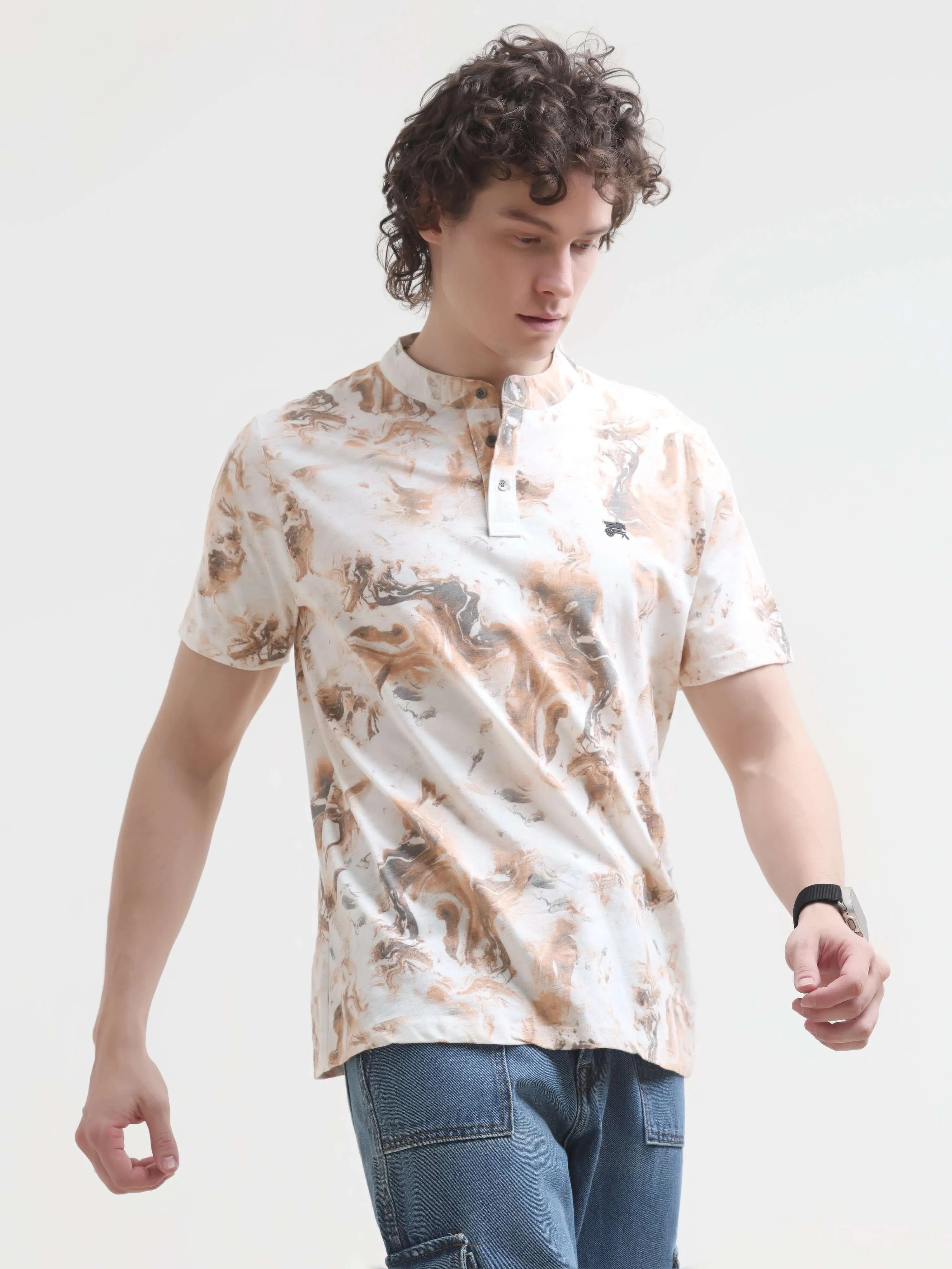 Caramel Splash Henley T-shirt