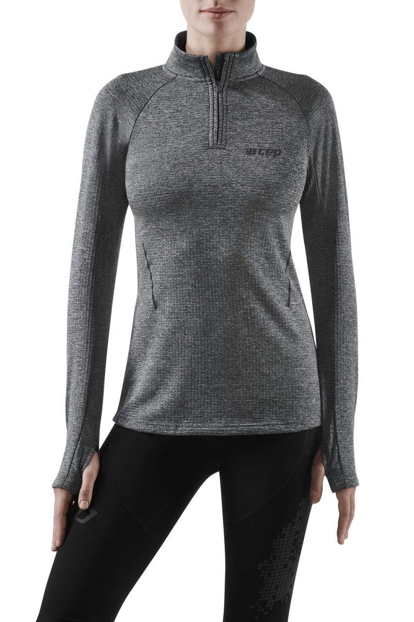 CEP | Winter Run Quarter Zip Pullover | Women's | Black Melange