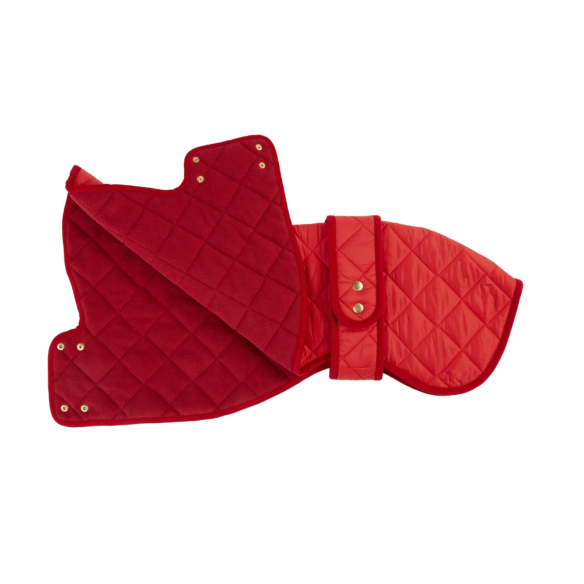 Chigwell Quilted Luxury Red Dog Coat for Whippets