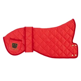 Chigwell Quilted Luxury Red Dog Coat for Whippets