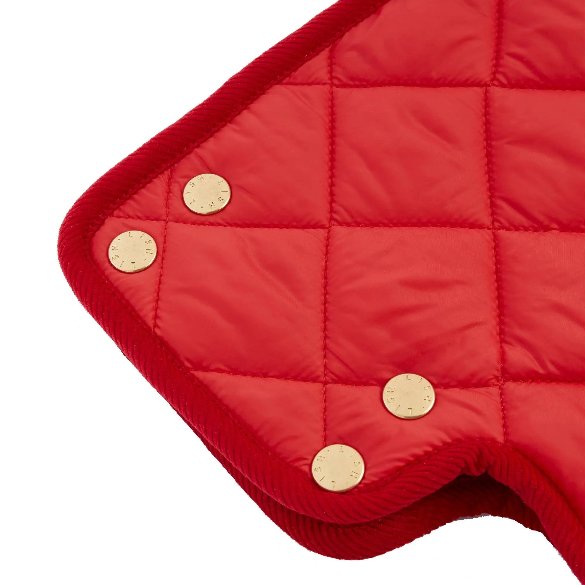 Chigwell Quilted Luxury Red Dog Coat for Whippets