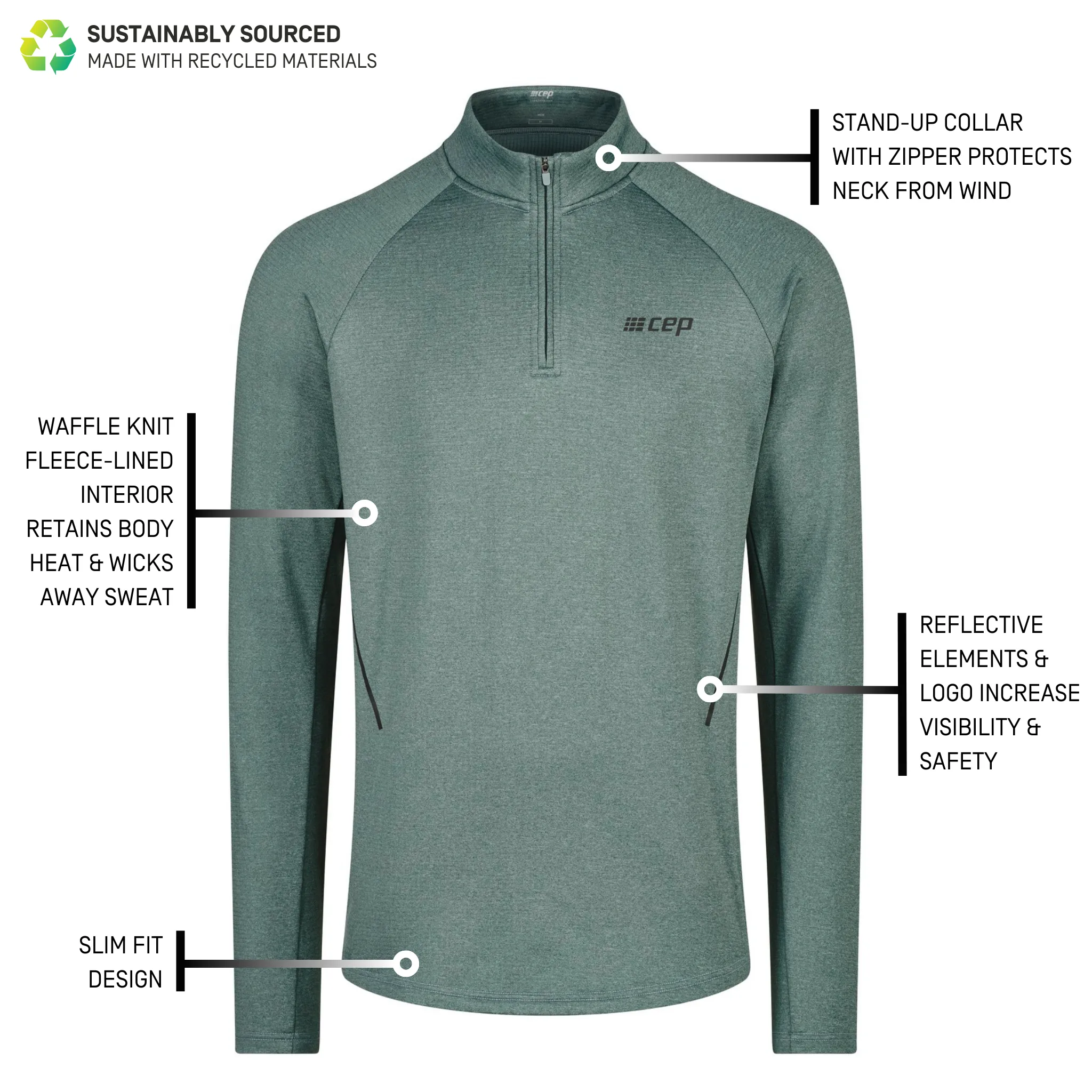 Cold Weather Quarter Zip Pullover, Men