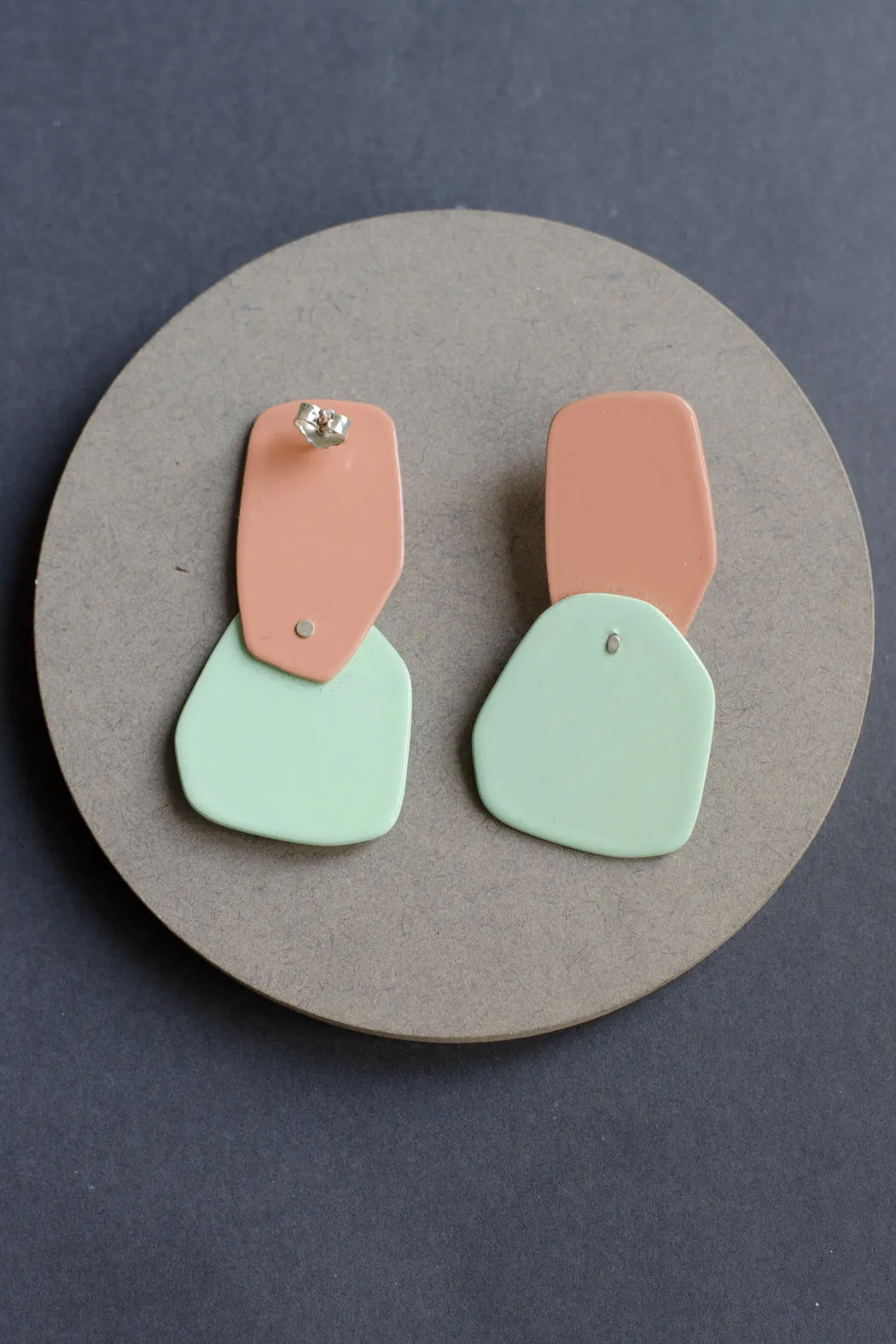 Color Blocking Earrings Grey by Lisa Kroeber