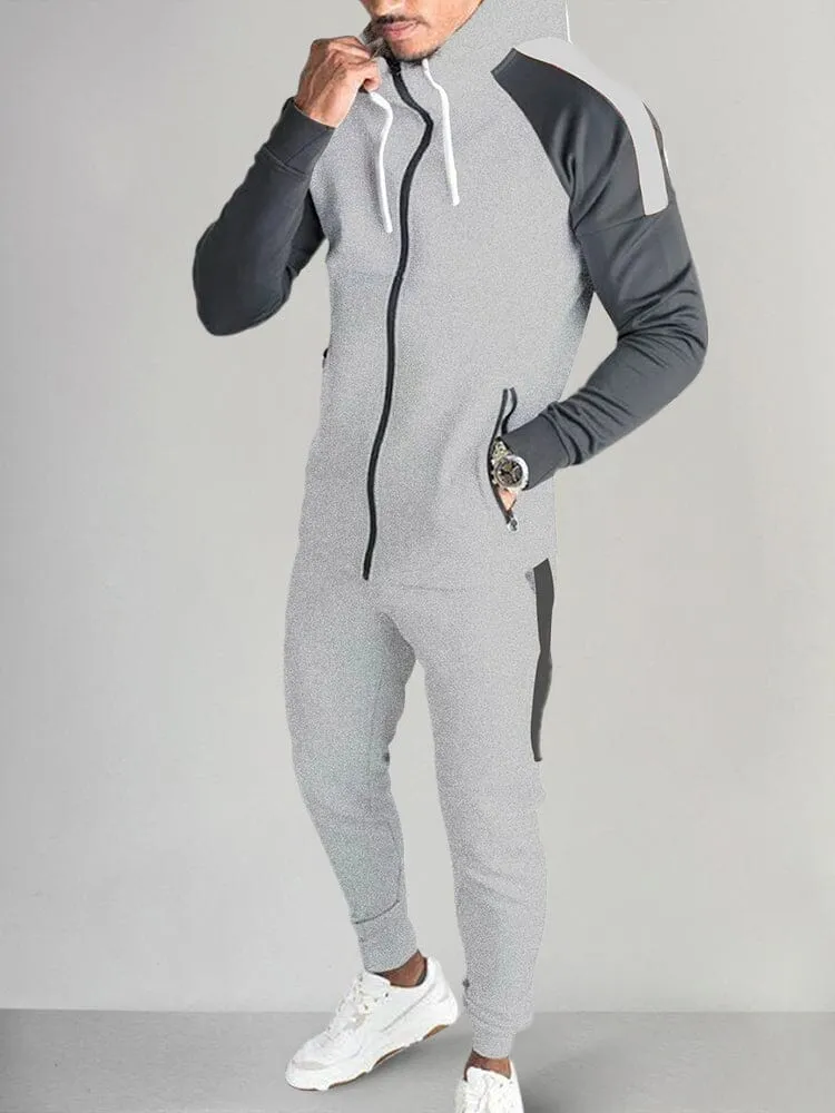 Color Blocking Hooded Sports Set