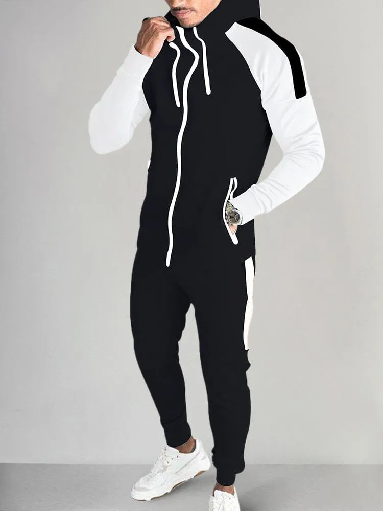 Color Blocking Hooded Sports Set