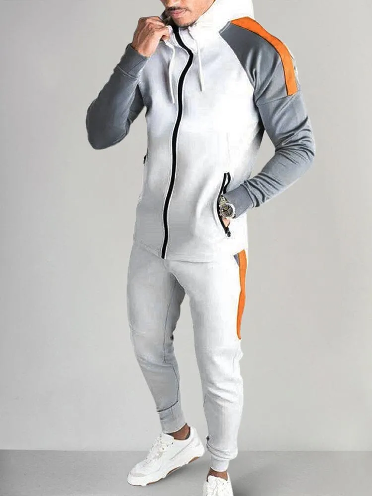 Color Blocking Hooded Sports Set