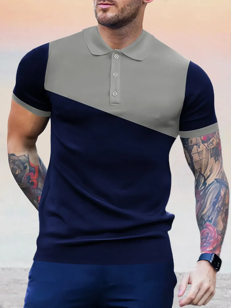 Coofandy Casual Color Blocking Polo Shirt