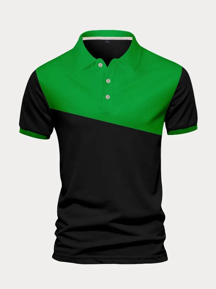 Coofandy Casual Color Blocking Polo Shirt