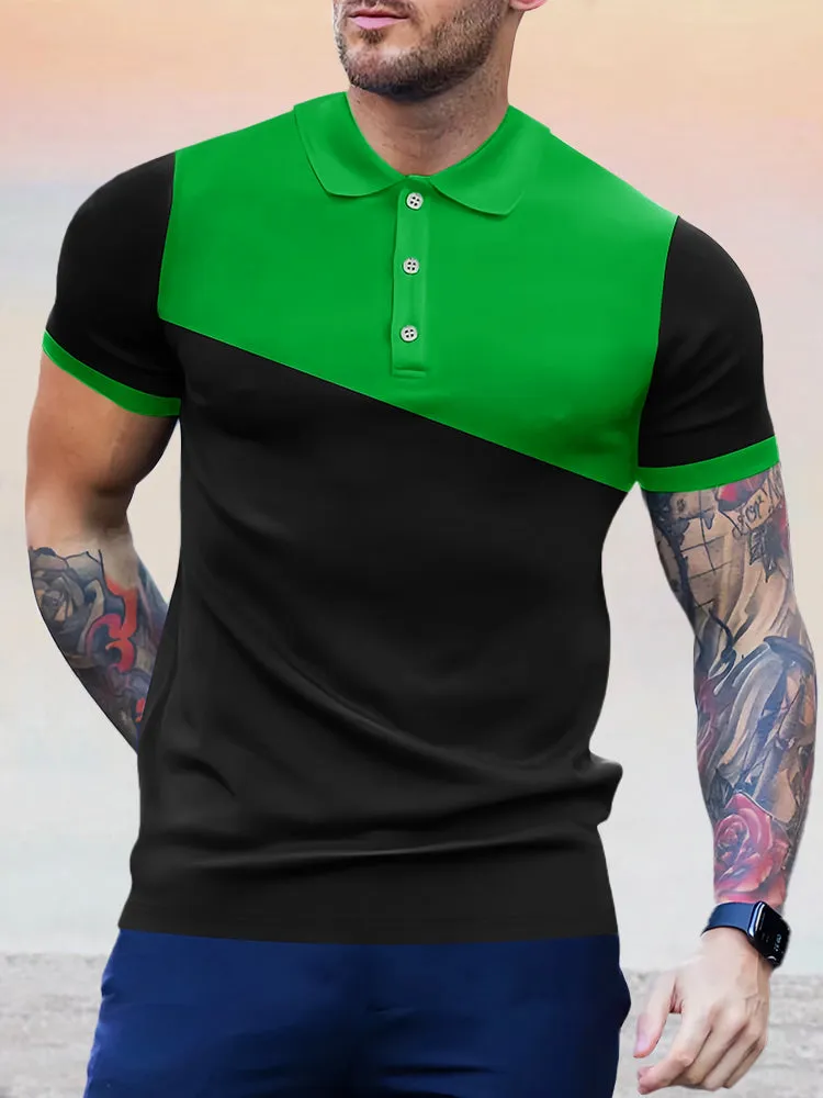 Coofandy Casual Color Blocking Polo Shirt