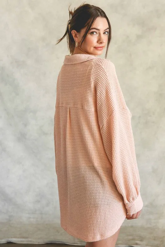 Cozy Up Soft Knit Long Sleeve Button Up Top