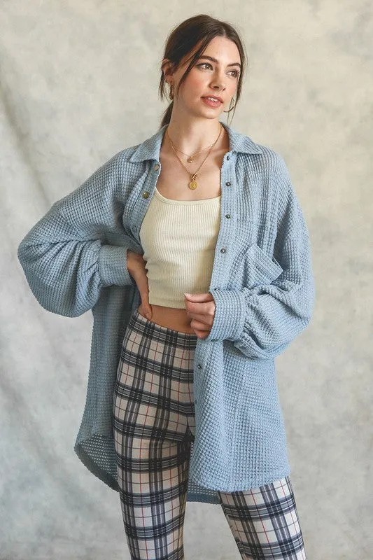 Cozy Up Soft Knit Long Sleeve Button Up Top