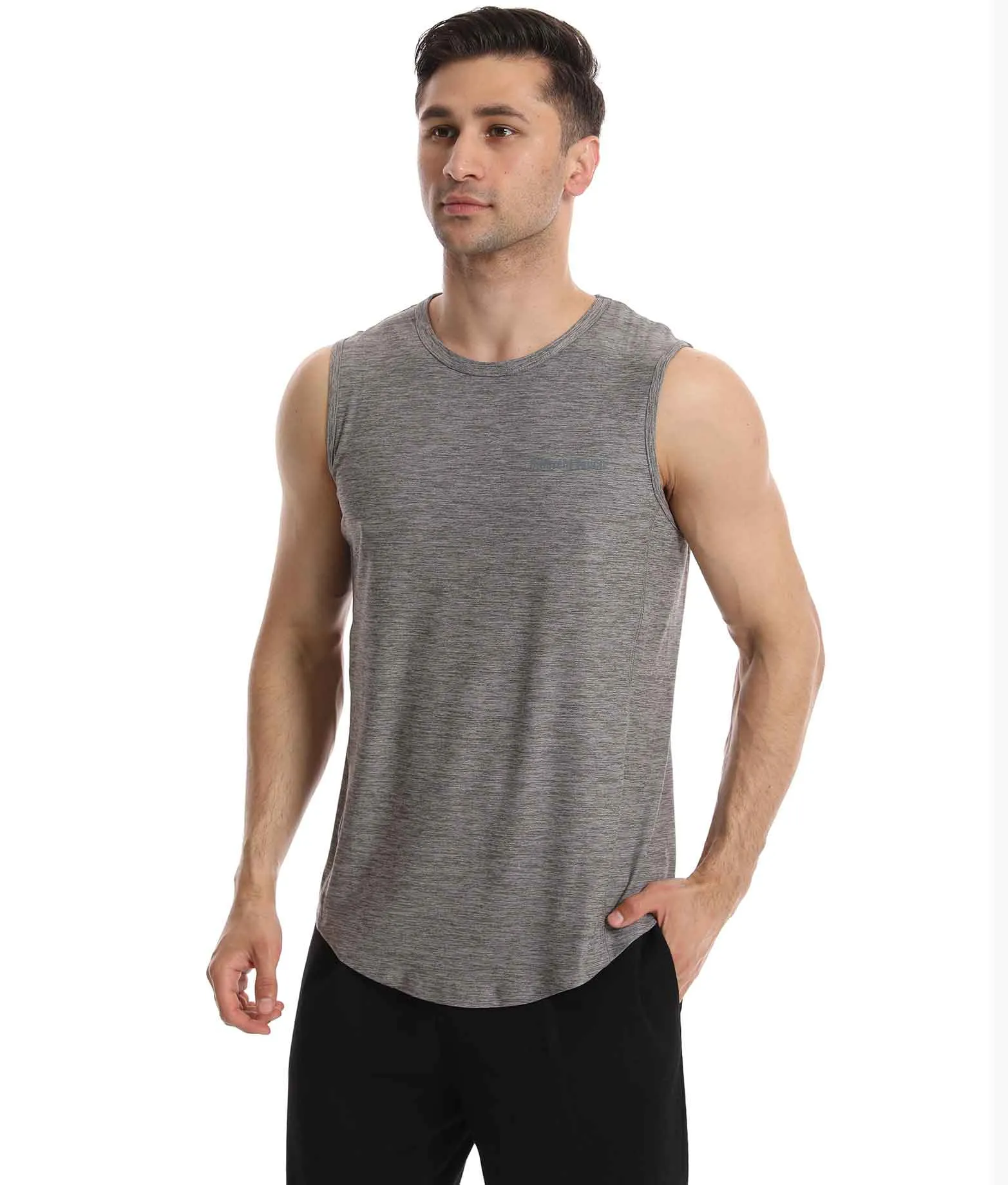 Crew Neck Muscle Tank Top | Active Gym Sleeveless | Men’s