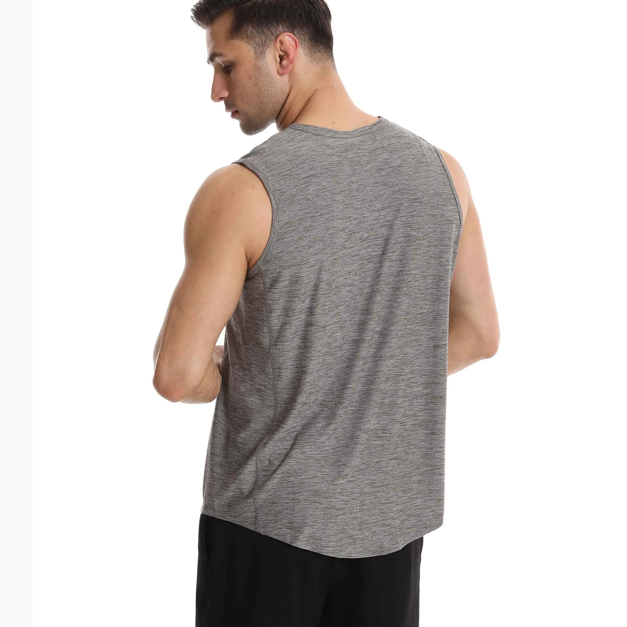 Crew Neck Muscle Tank Top | Active Gym Sleeveless | Men’s