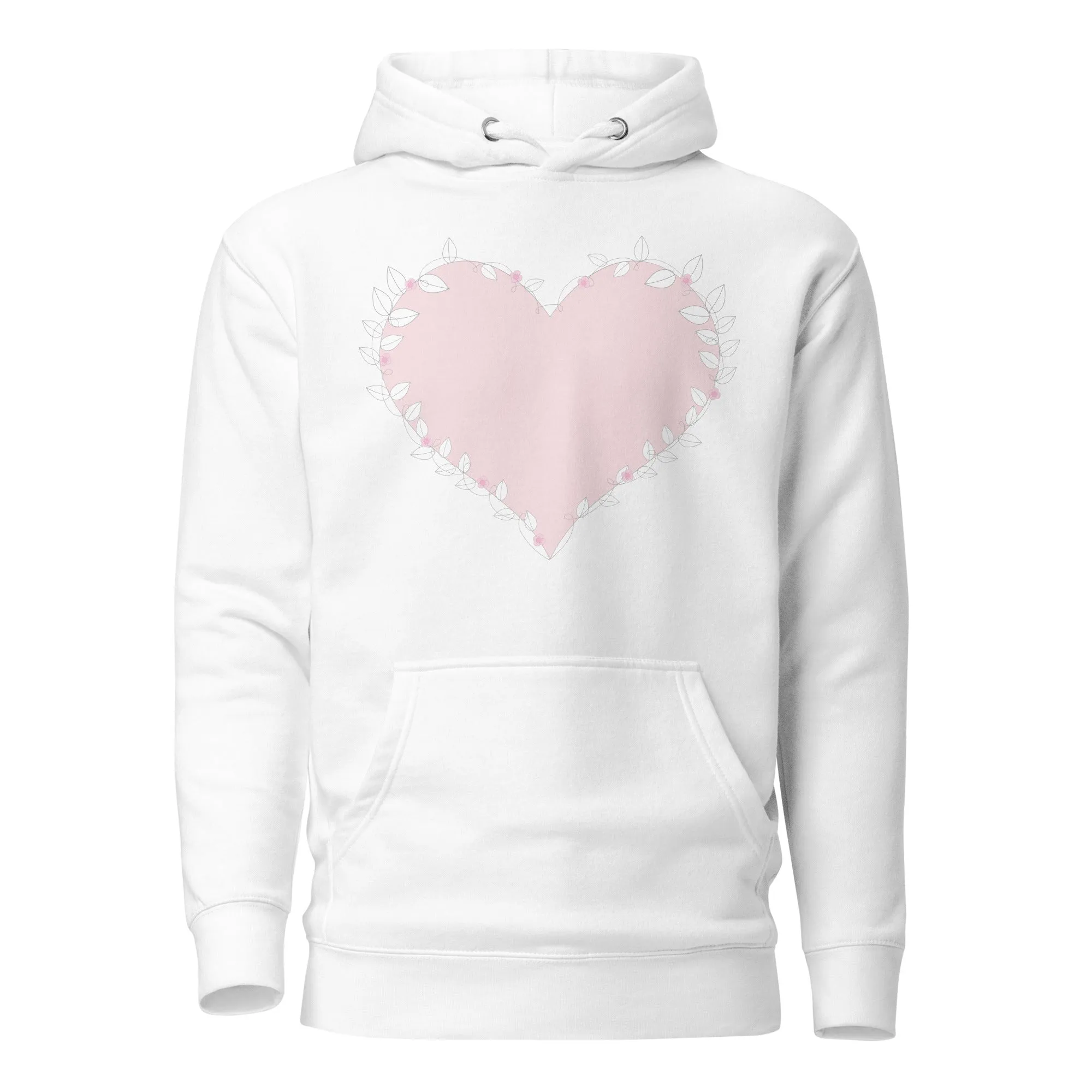 Cutest Pink Stitch Heart Hoodie, Warm & Cozy Hooded Sweatshirt, lioness-love