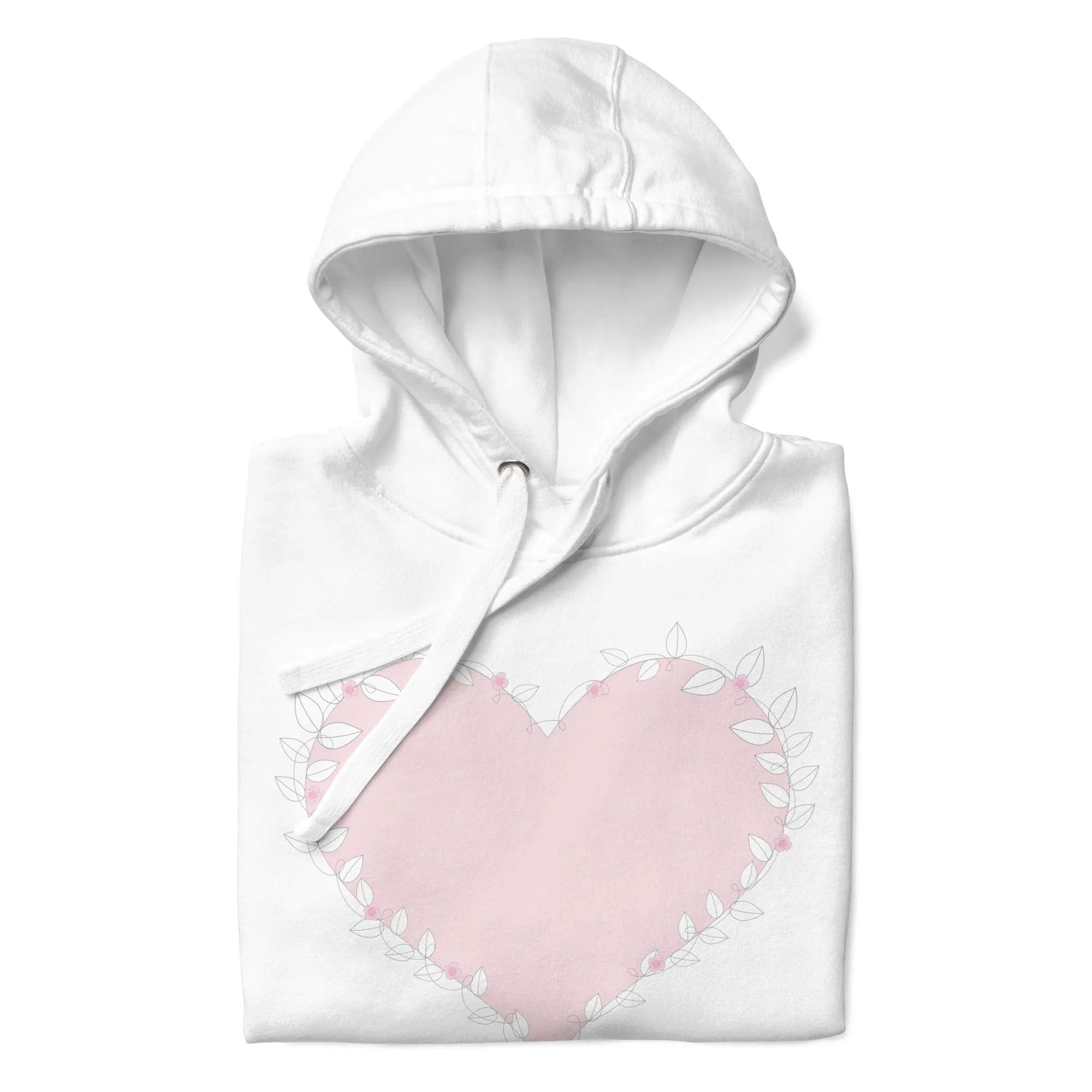 Cutest Pink Stitch Heart Hoodie, Warm & Cozy Hooded Sweatshirt, lioness-love