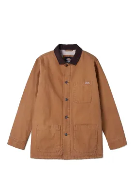 Dickies Duck High Pile Fleece Lined Chore Jacket Brown Duck