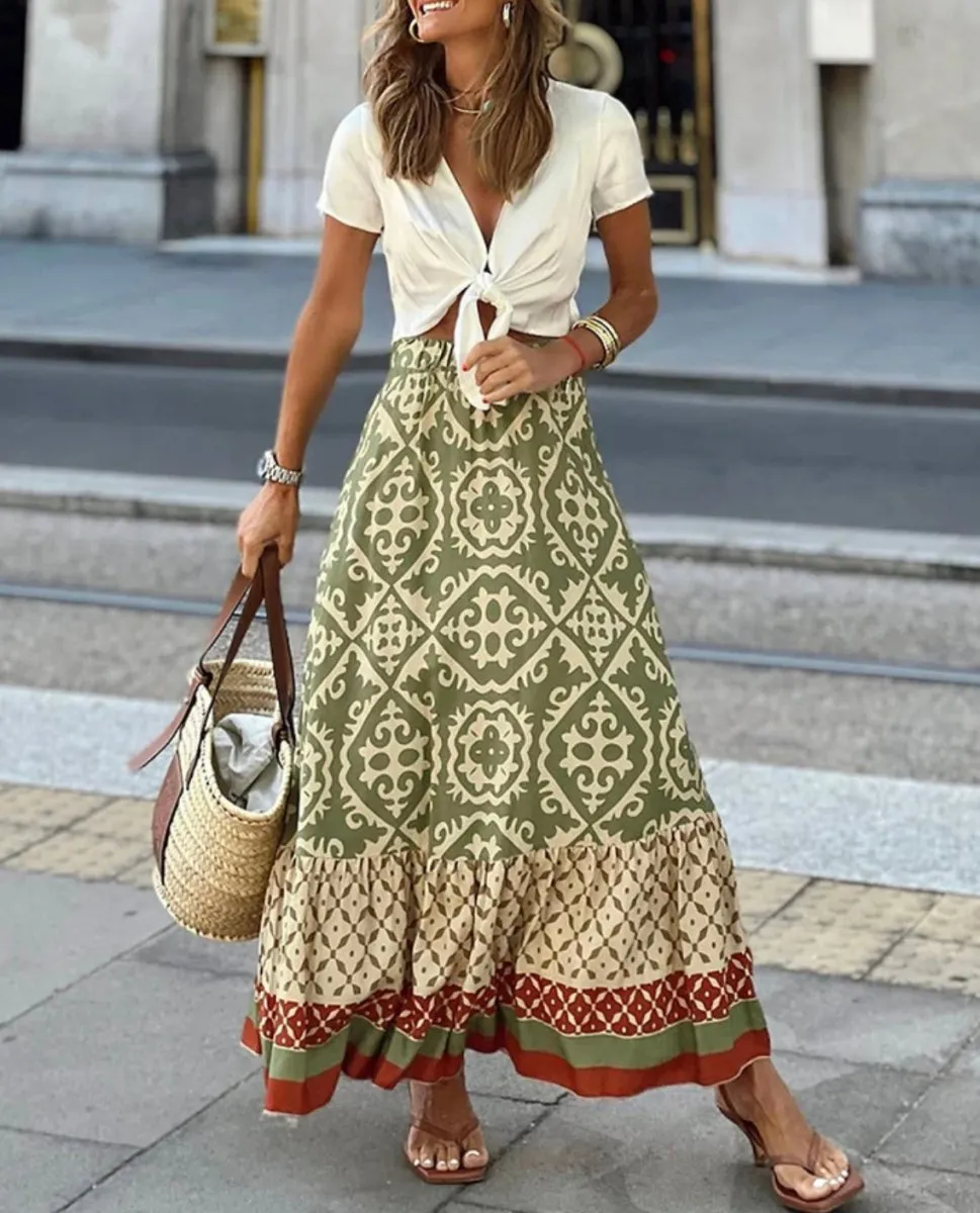 Earth Tone Maxi Skirt