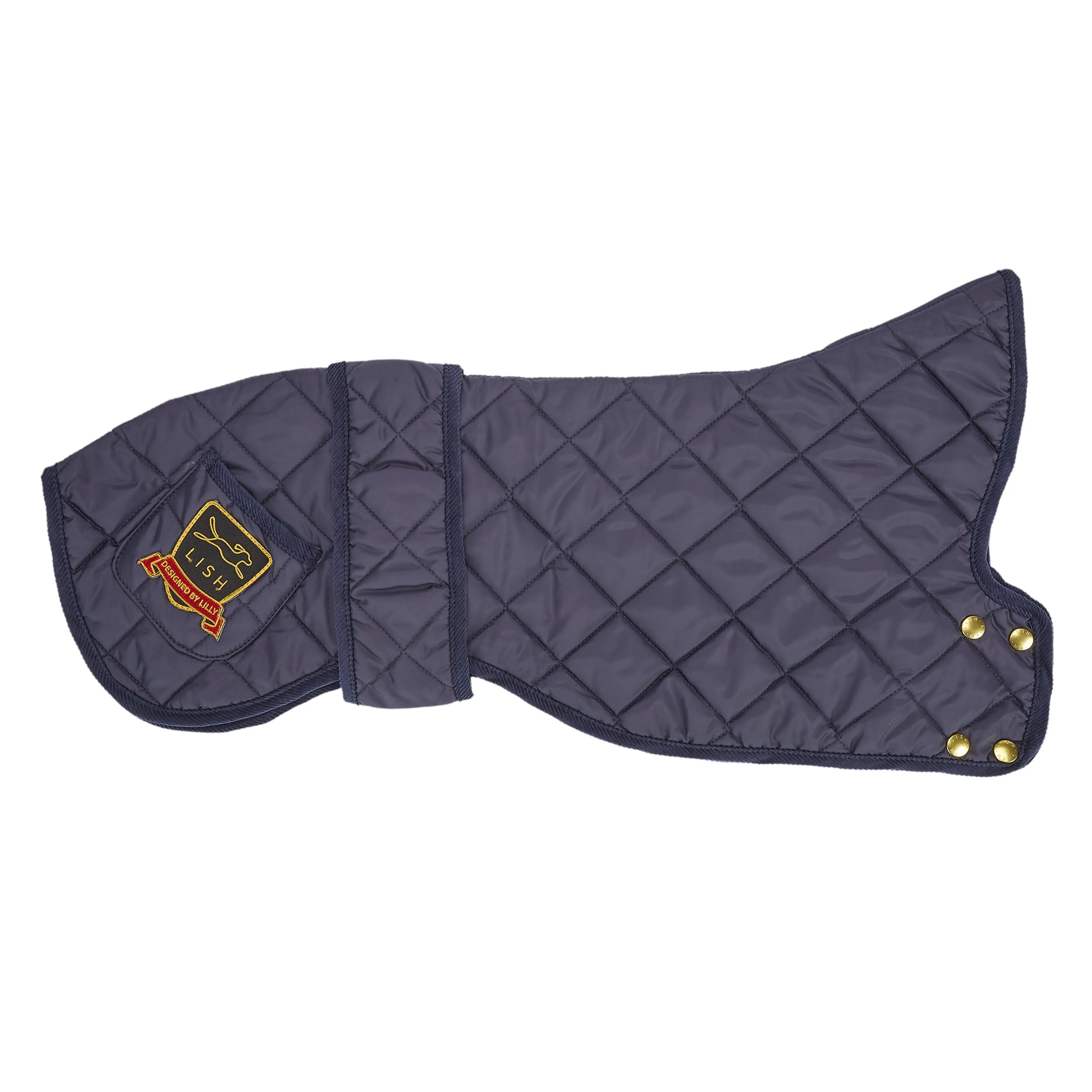 Elwin Navy Sustainable Designer Whippet Dog Coat