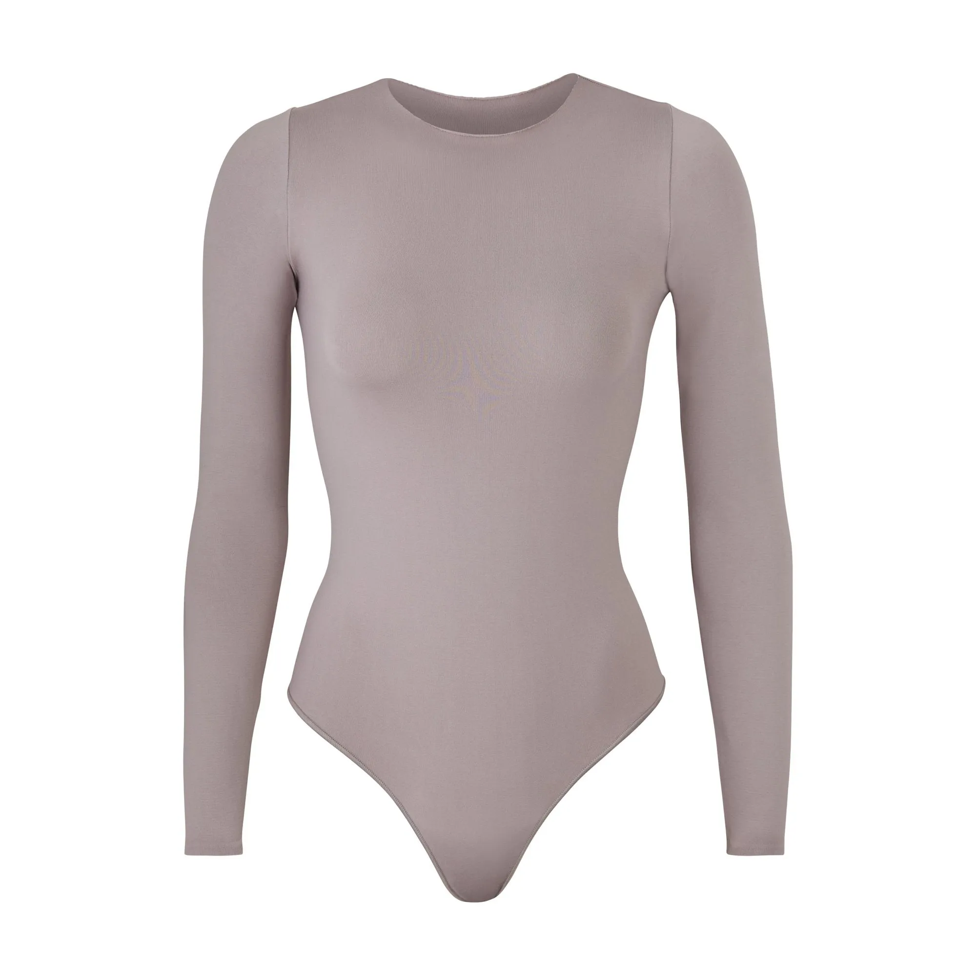 ESSENTIAL CREW NECK LONG SLEEVE BODYSUIT | SMOKE