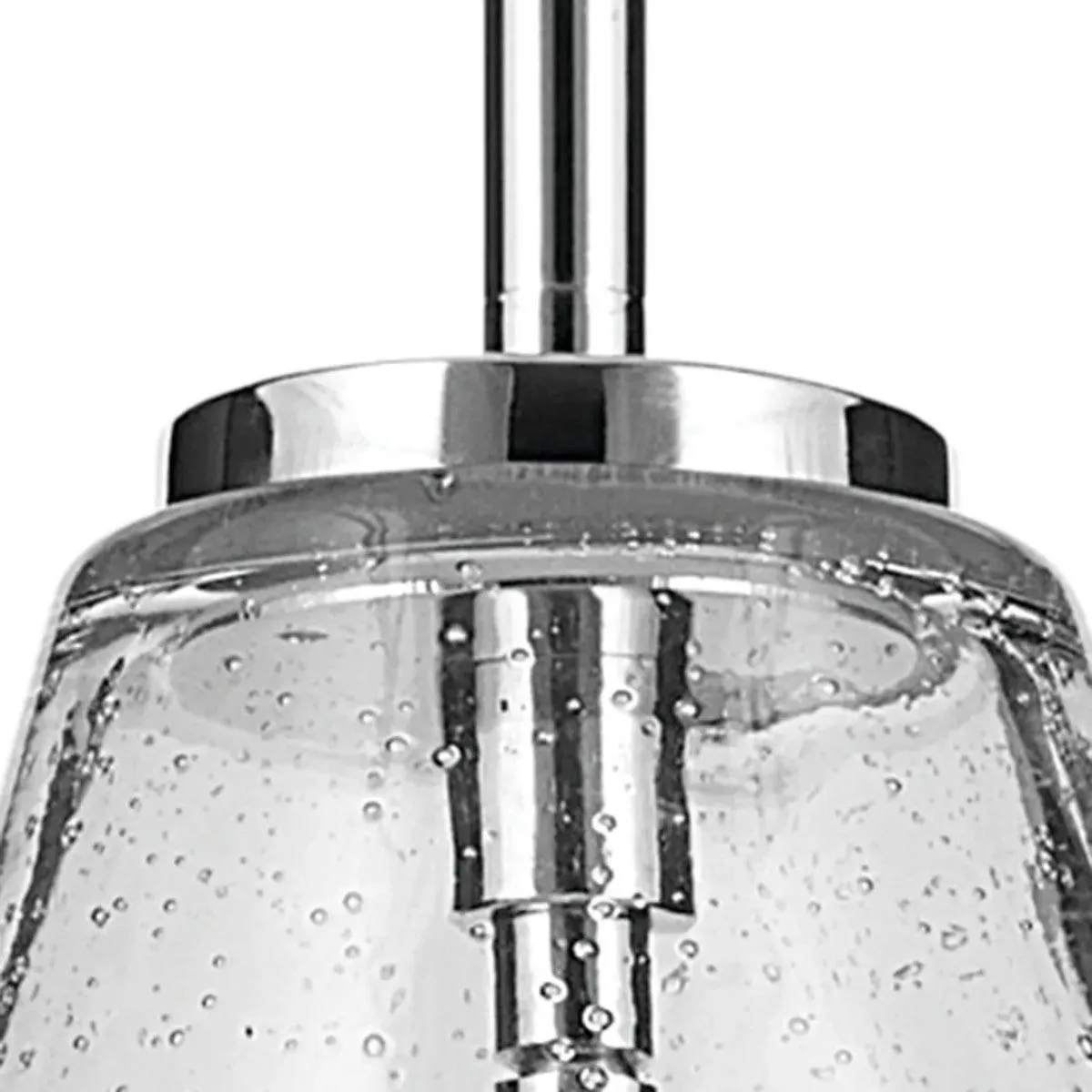 Everly 15" 1-Light Cone Pendant Light with Clear Seeded Glass, Chrome Finish