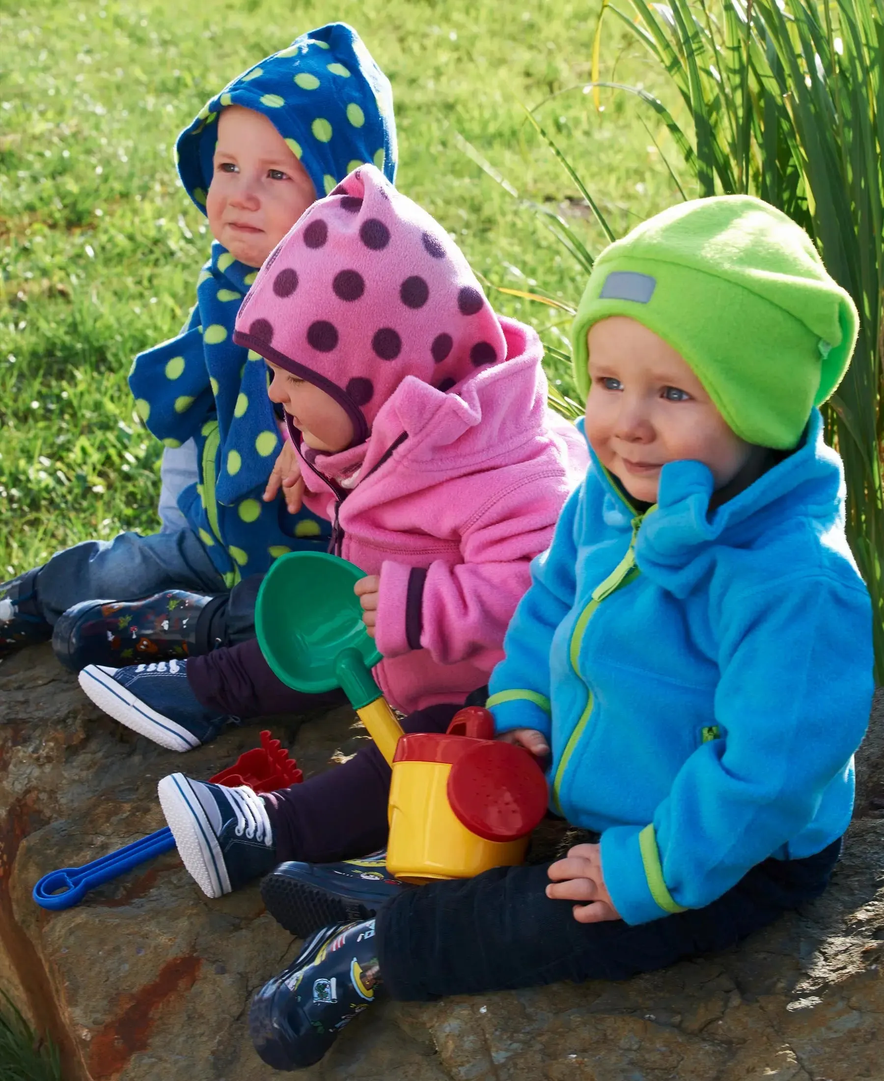 Fleece Jacket: Green with Contrasting Zipper