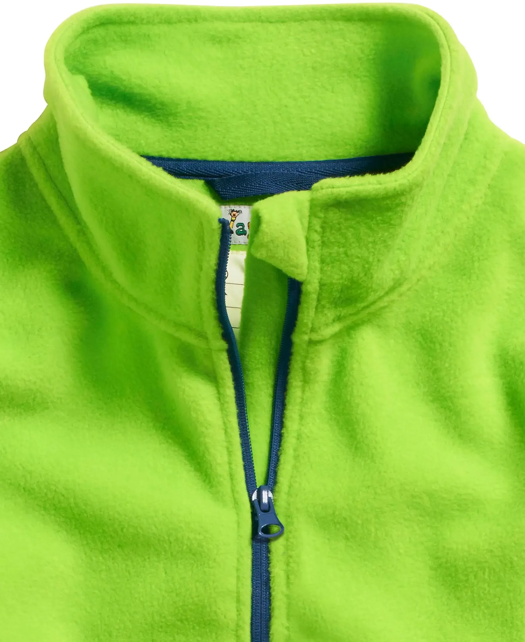 Fleece Jacket: Green with Contrasting Zipper