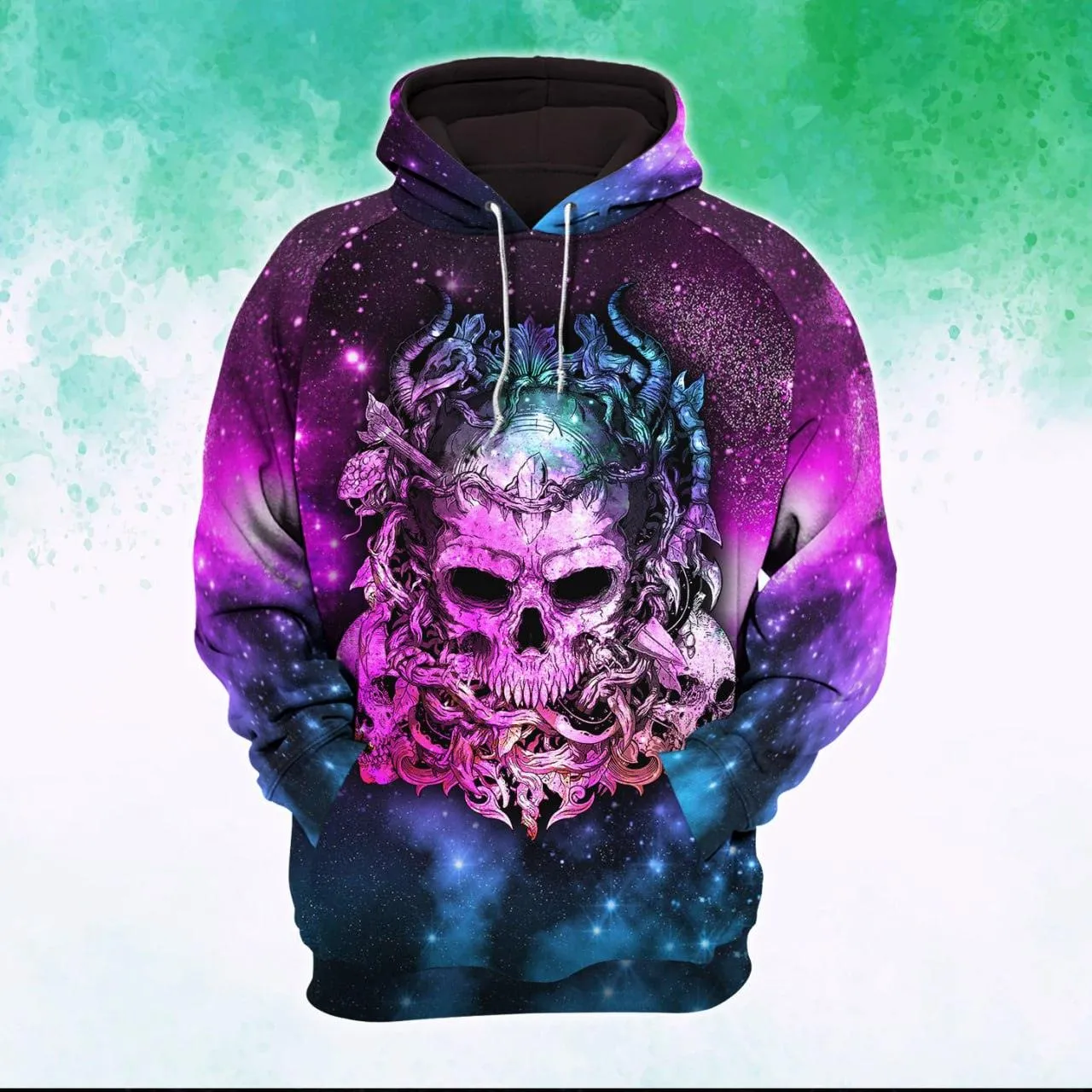 Galaxy Skull Gothic Artwork Combo Hoodie and Leggings