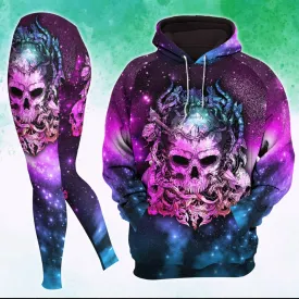 Galaxy Skull Gothic Artwork Combo Hoodie and Leggings