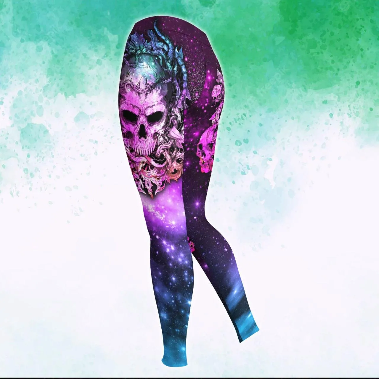 Galaxy Skull Gothic Artwork Combo Hoodie and Leggings