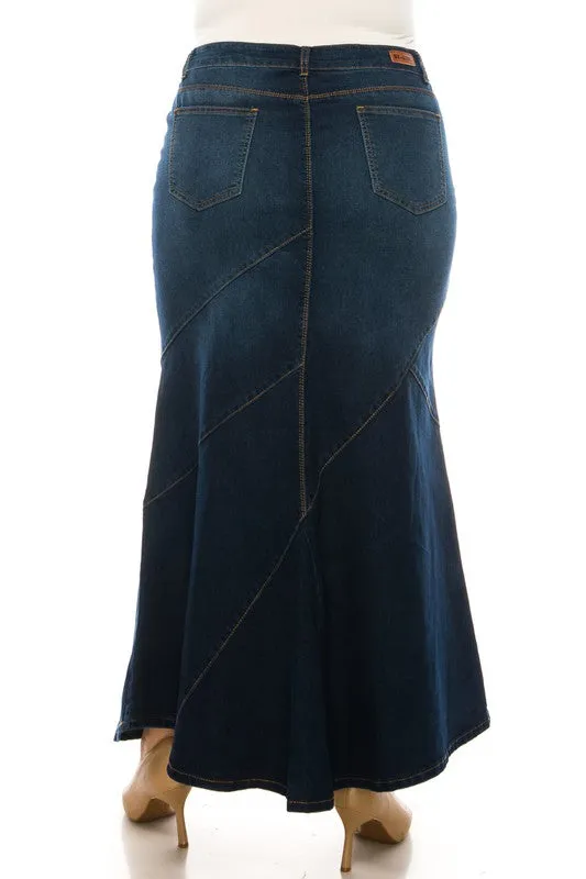 Ghazala Dark Maxi Denim Skirt