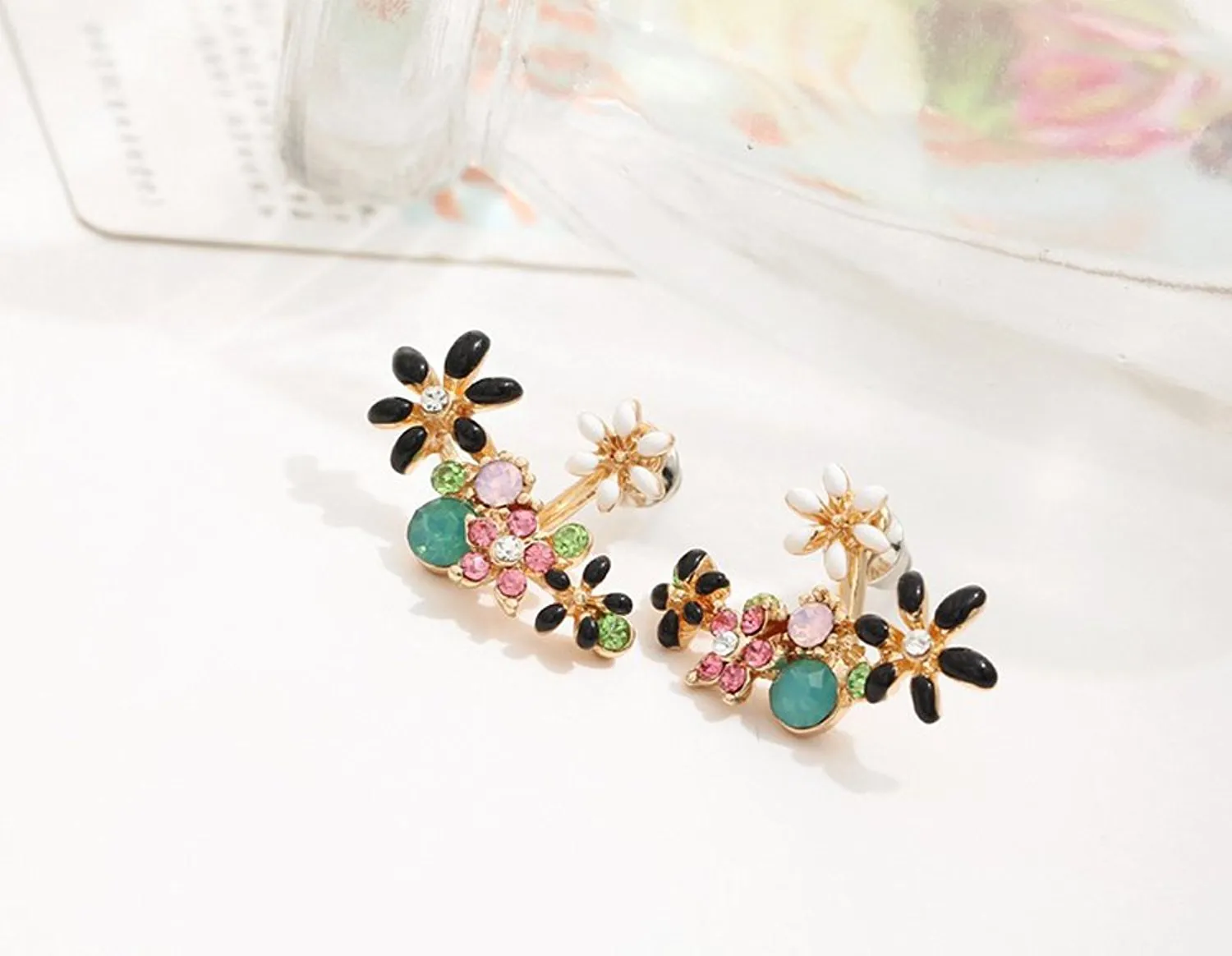 GoldPlated Multicolour Crystal Stylish Stud Earrings